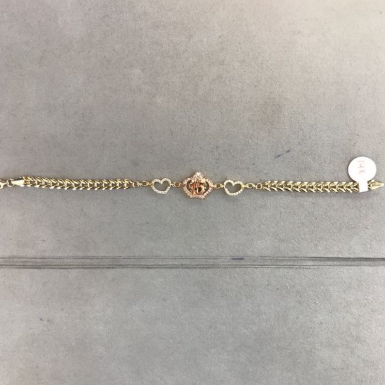 14 Kt Gold Quinceanera Bracelet 14 Kt Gold Quinceanera Bracelet